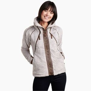 KÜHL FLIGHT™ Small Women’s Hooded Jacket Italian Fleece Full Zip Color Stone